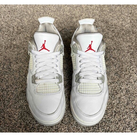 Nike Air Jordan 4 Retro White Oreo Size 4.5 Youth (Size 6 Women's) - Picture 3 of 9